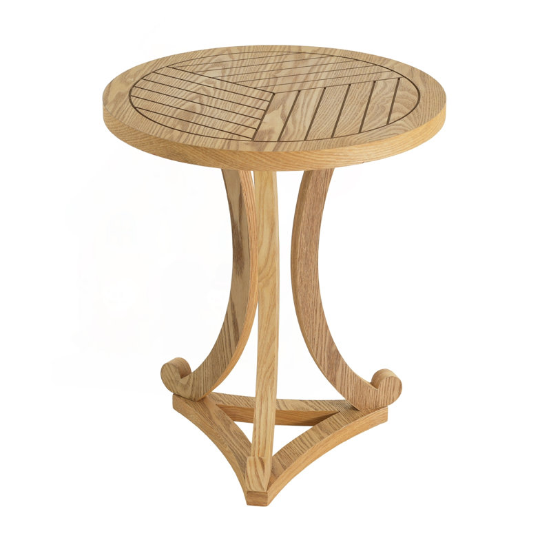 Round Accent Table with Curved Base