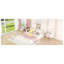 Lit double en bois avec tête de lit en forme de maison, blanc
