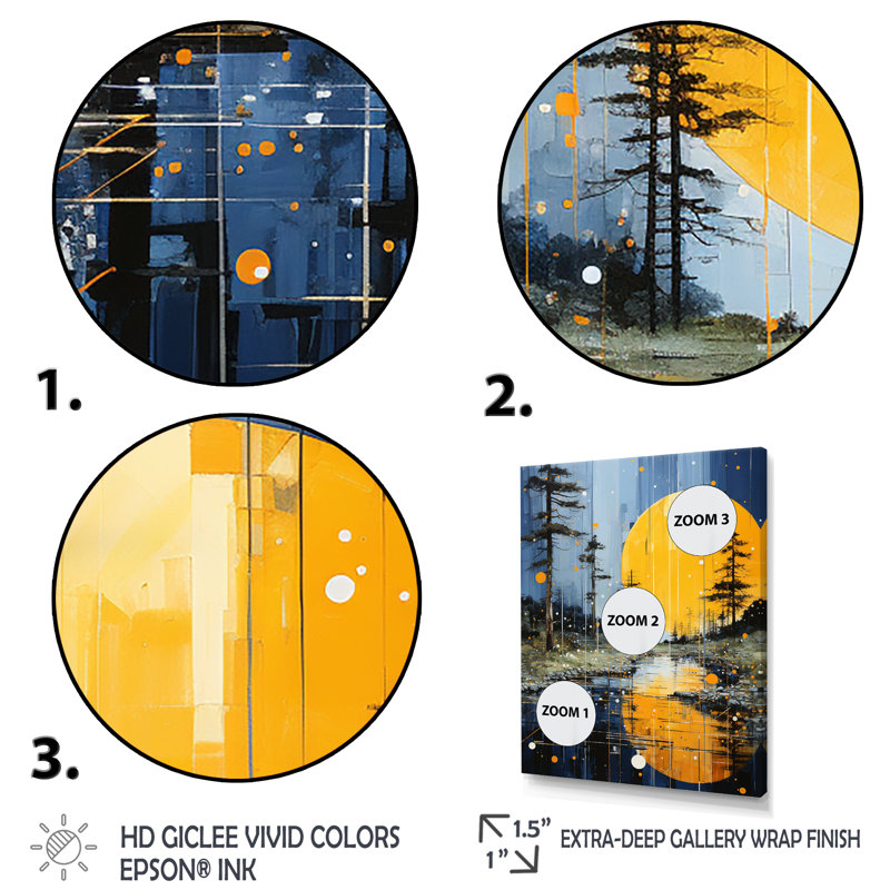 Labella - taches solaires jaunes sur toile, H 20 po x l 12 po x P 1 po, Toile tendue
