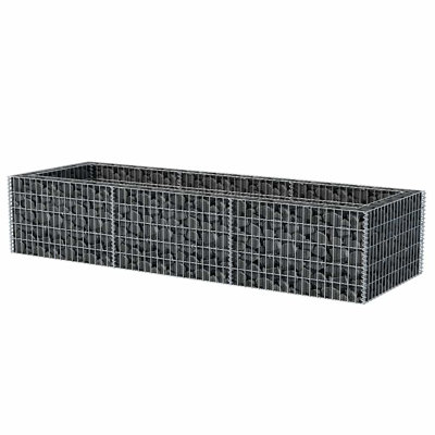 vidaXL Gabion Basket Rectangular, Galvanized Steel, Gabion Raised Bed, 106.3"x35.4"x19.7"