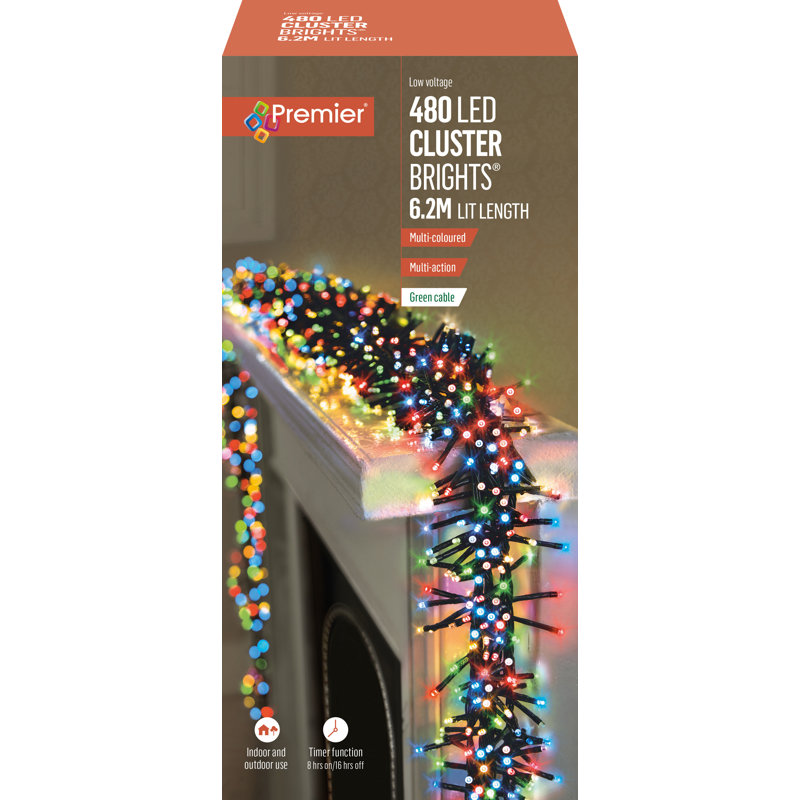 480 Multi Action Cluster String Lights, Multicolour