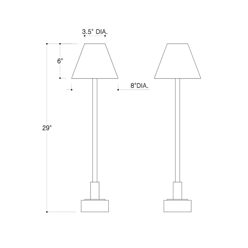 Marais Buffet Table Lamp Set, Brass