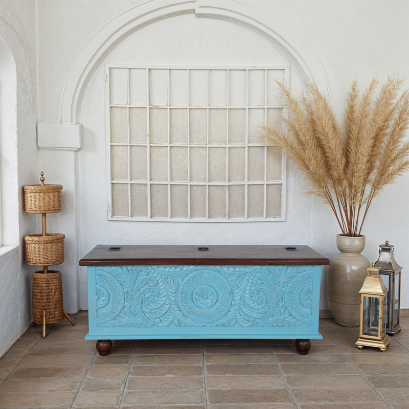 Coffre décoratif Eilifur, Blanc délavé