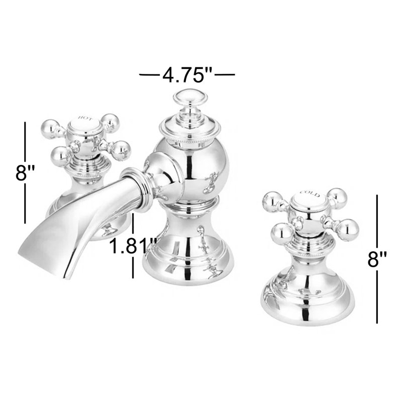 Robinet pour salle de bain Erath, Chrome, Ball Ball Cross