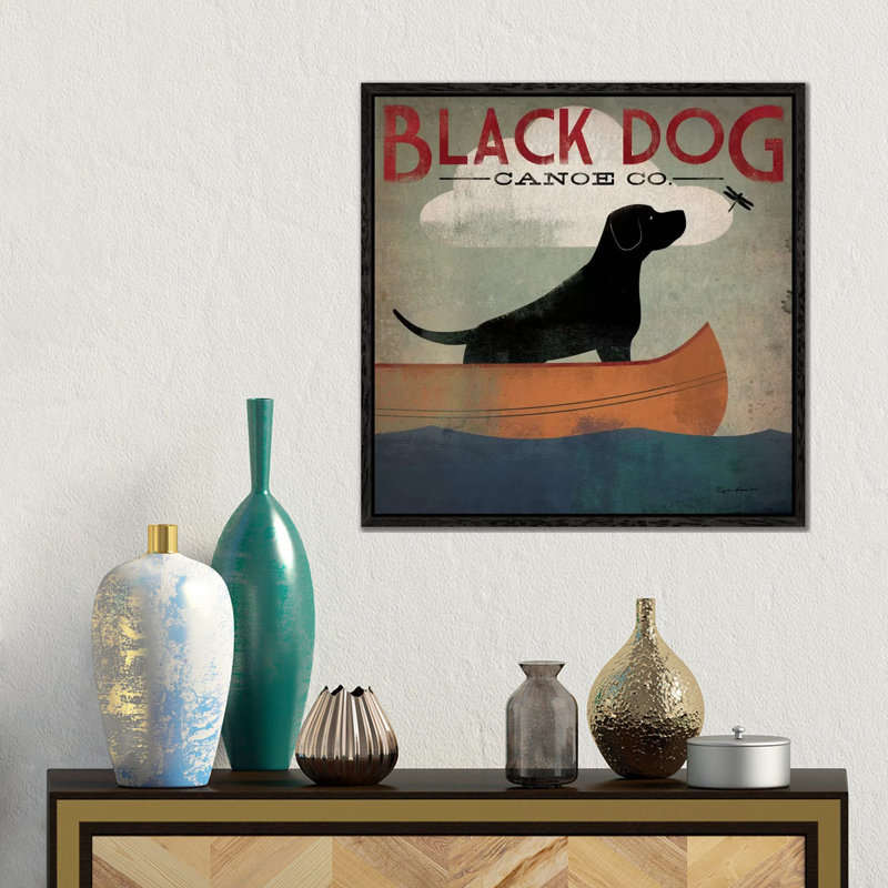 Black Dog Canoe Co. Ii by Ryan Fowler - Wrapped Canvas Print, Black Floater Framed, 45.72 cm H x 45.72 cm W