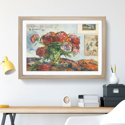 Still Life with Peonies by Paul Gauguin - Framed Print