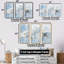 Ensemble de décorations murales abstraites bleues et blanches - Collages abstraits-107740753-107740755