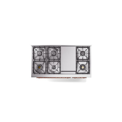 ILVE Nostalgie II 48 in Dual Fuel Range, 8 Burner, Griddle