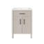 Meuble-lavabo autoportant 24 po Carissa blanc crème, plateau en céramique blanche, quincaillerie noir mat Carissa-134089769-134089770-134089773