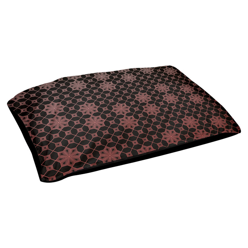 Coussin pour chien Byrge, Moyen (H 14 po x l 42,5 po x P 32,5 po), Orange clair / noir