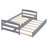 Twin Size Platform Bed With Movable Gray Trundle - Bedroom Comfort Enhancement Space In Organization Choice