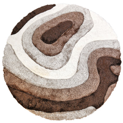 Tapis rond brun de 6 pi 9 po de la collection Mateos