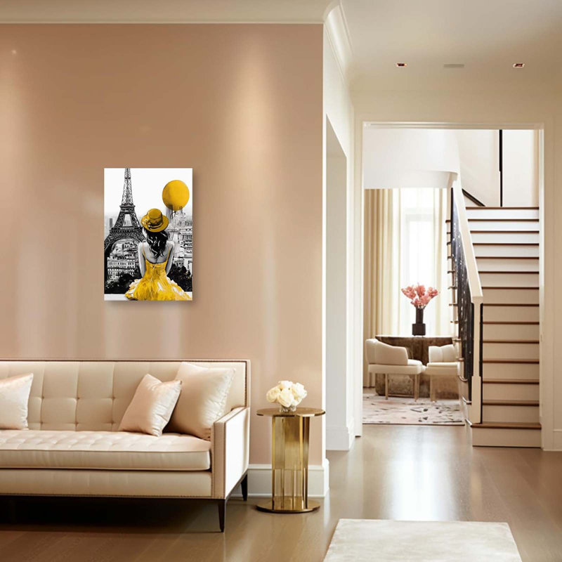 Wrapped Canvas Print, Yellow, 45 cm H x 30 cm W