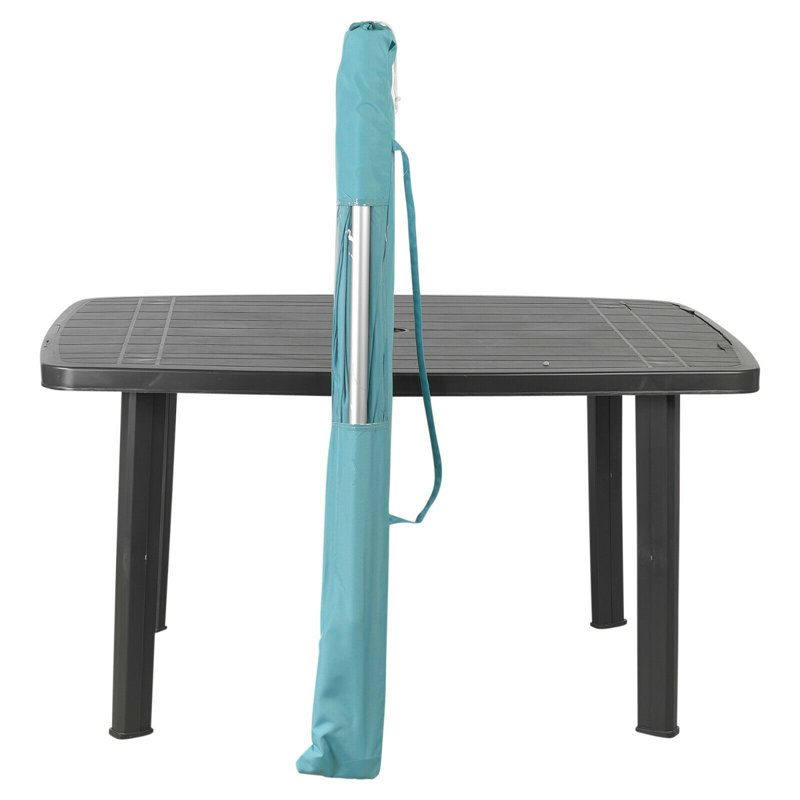 Ajeta 220cm Market Parasol, Teal