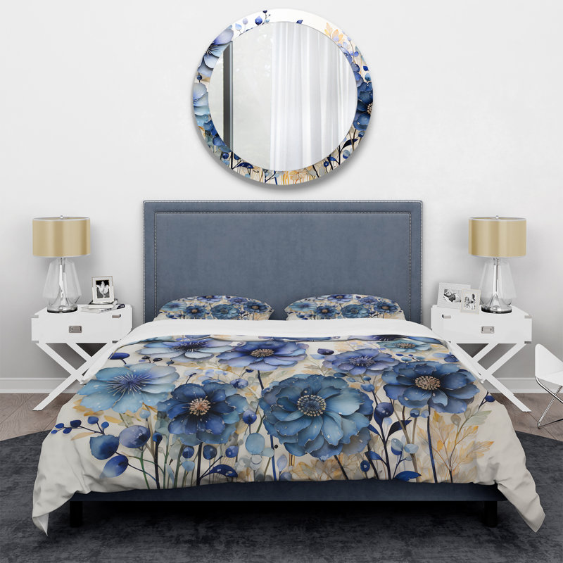 Ensemble de housse de couette Blue Charm Cornflowers Pointillism I - Cornflowers