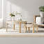 Table basse moderne simple en bois rond de style crème