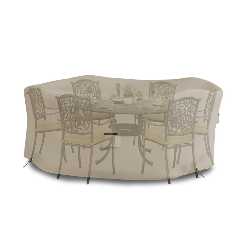Housse robuste pour table ronde et chaise d'extérieur robuste et polyvalente, Beige, H 23 po x l 70 po