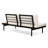 Wood Slats 2 Seater Right Side In Elegant Style - Side, Slats, Iron Frame, Cream Water- Pillowcases
