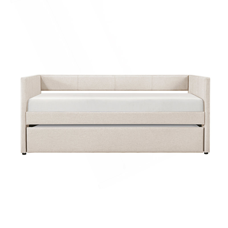1Pc Daybed With Trundle, Twin Daybed, Day Bed, Beige