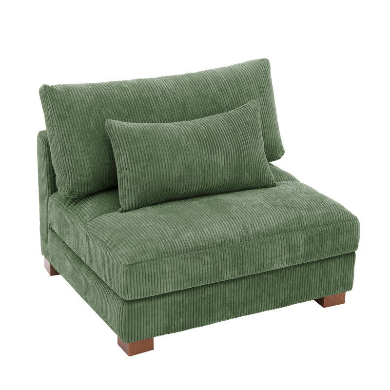 Maelina 96.5Cm Wide Armless, Green Corduroy