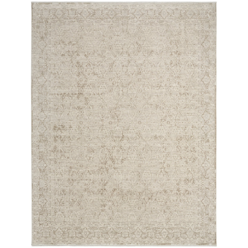 Tapis floral tissé à la machine Demirci, Rectangle 9 pi x 12 pi