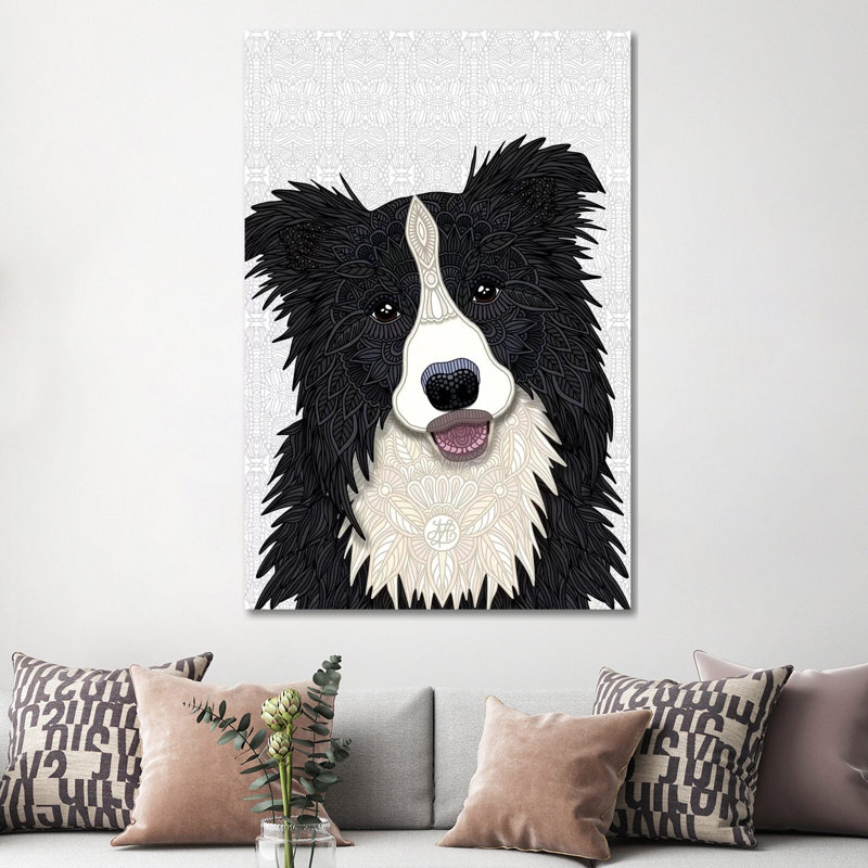 Cute Border Collie by Angelika Parker - Gallery-Wrapped Canvas Giclée on Canvas, Wrapped Canvas, 20.32 cm H x 30.48 cm W