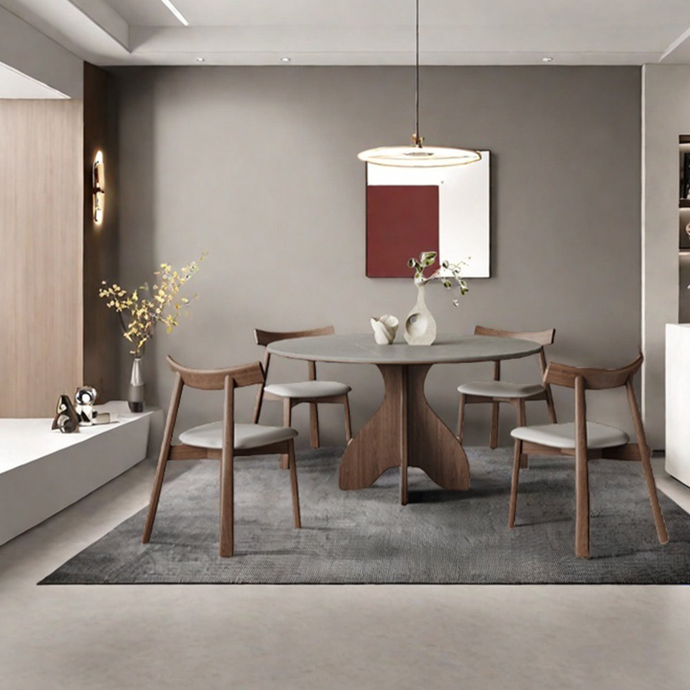 BILBRA Round gray sintered stone dining table | Wayfair
