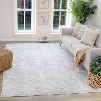 Rug Modern Indoor Area Rug, Gray.