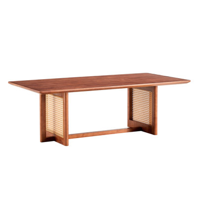 Small Living Room Coffee Table - , Walnut Color, Rectangular Solid Wood Design With Suits Any Scene