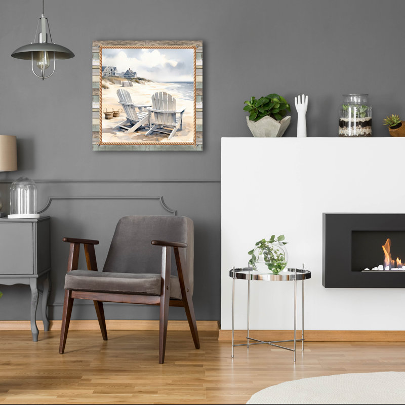  «Cape Cod Adirondack Chairs» par Nicole DeCamp, art mural en verre acrylique, 24 po x 24 po, H 24 po x l 24 po