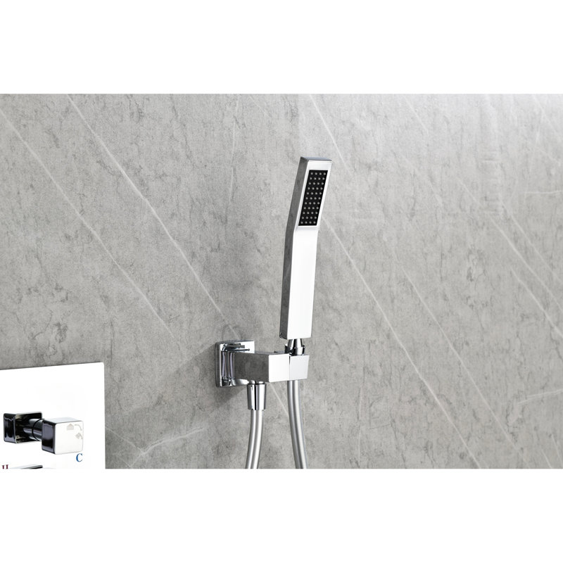 Luxury Wall Mounted Shower - Bathroom Rainfall Head With Easy Function And Brass, Faucet Cleanable Nozzle