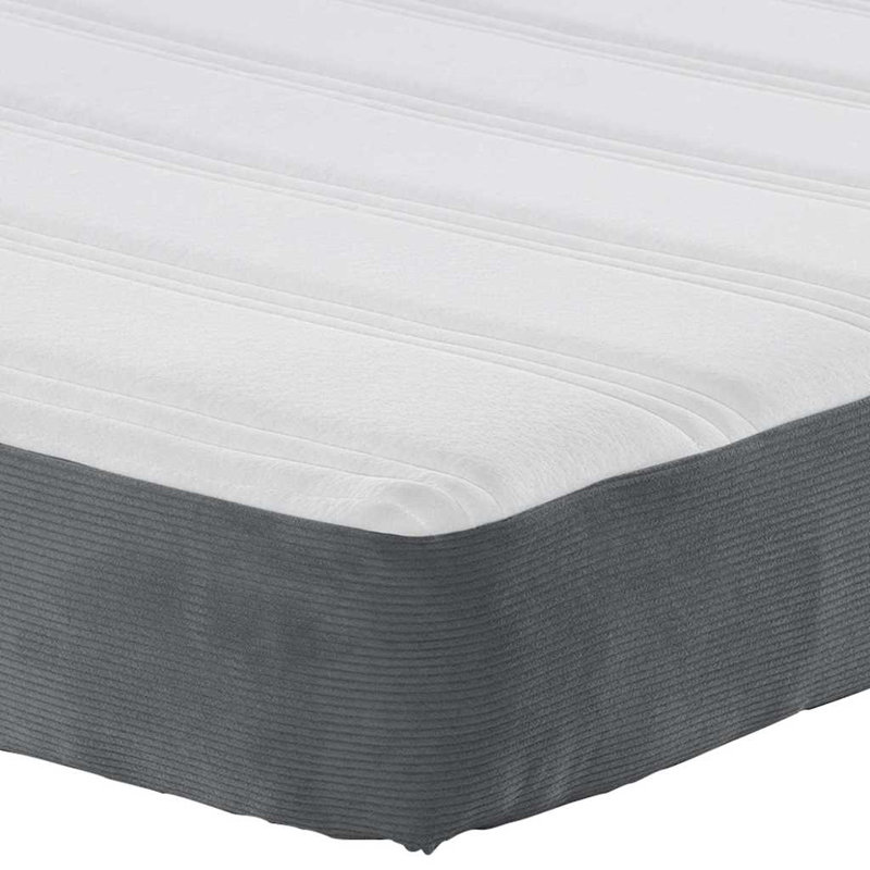 Vidaxl Bed Mattress With Mattress Grey Fabric, European Double (140 x 200 cm)