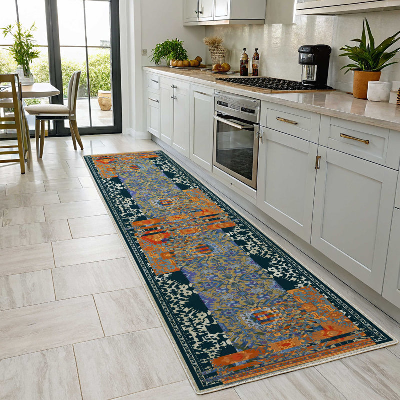 Tapis en coton marocain rétro et rétro, Rectangle 4 pi x 5 pi 11 po