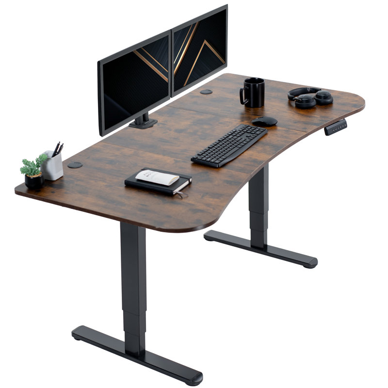 Bureau pour travailler debout à hauteur réglable, Brun rétro / noir