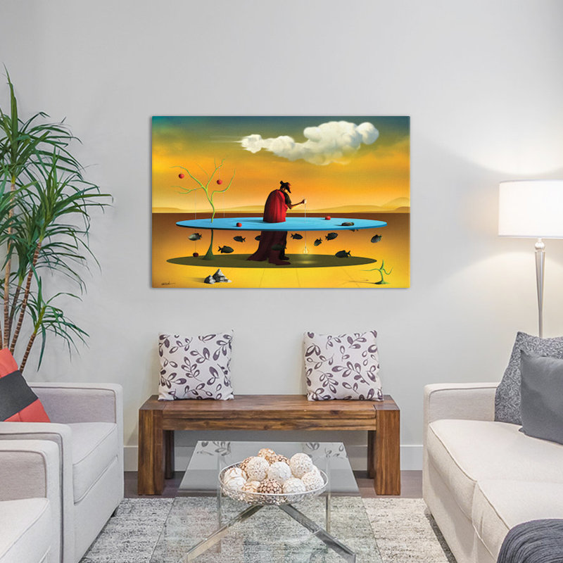 «Shepherd with Flock», impression sur toile tendue, H 12 po x l 18 po x P 1,5 po