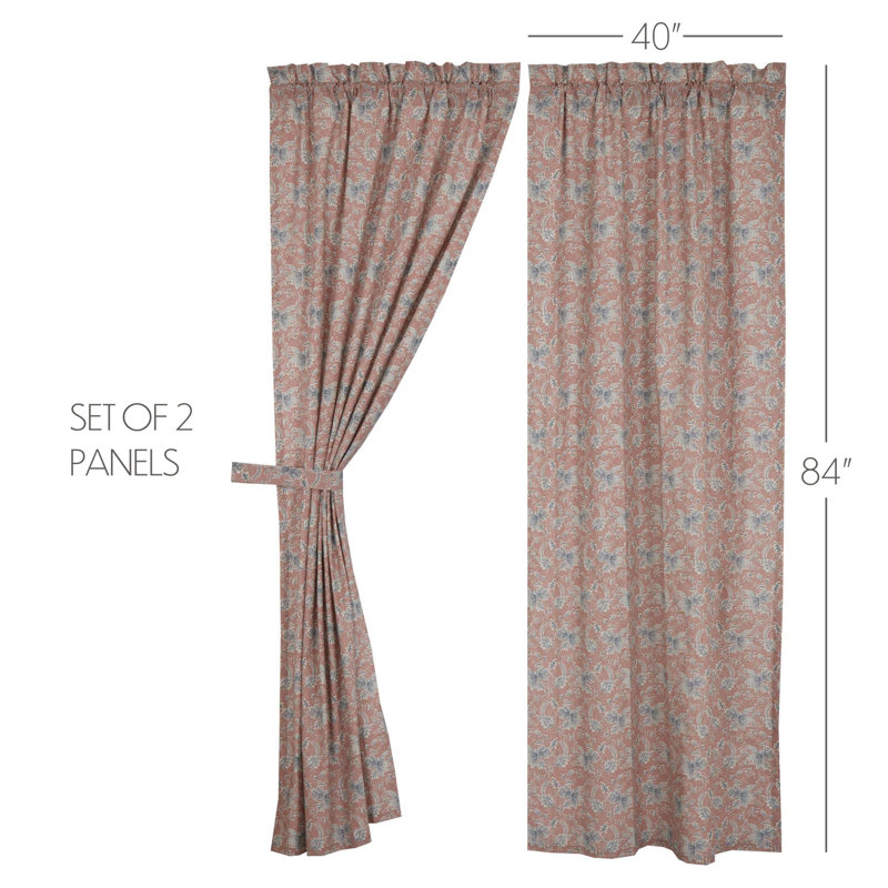 Louann 100% Cotton Room Darkening Curtain Panel Pair, 40" W x 84" L