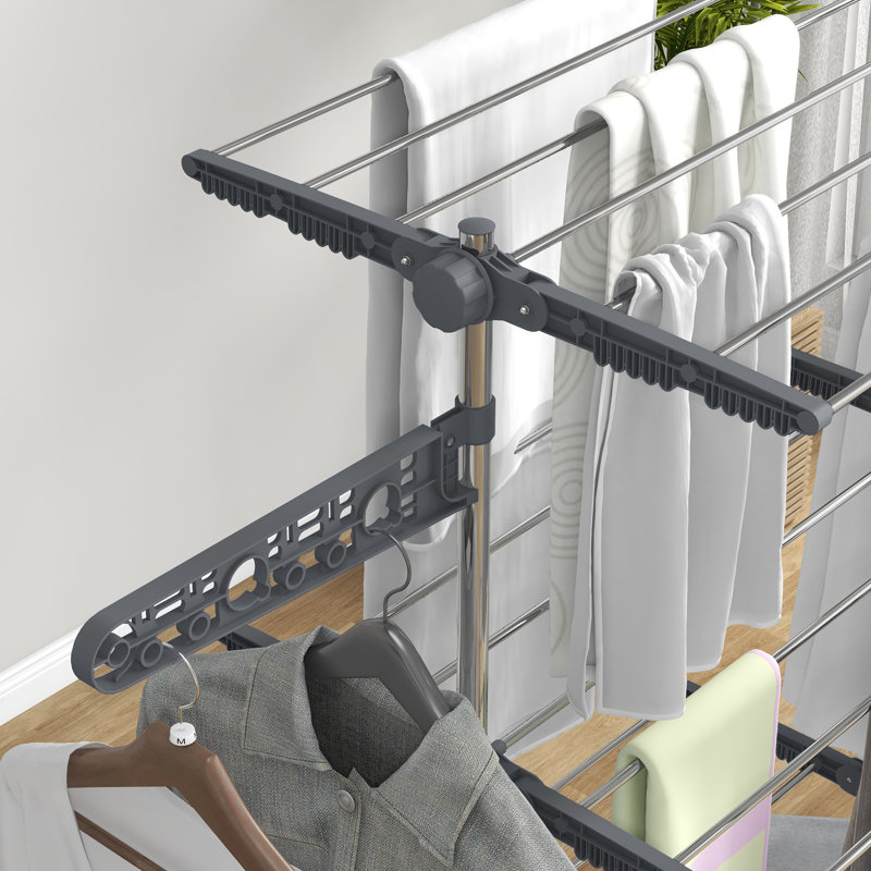 Foldable Standard Drying Rack, Silver/Black