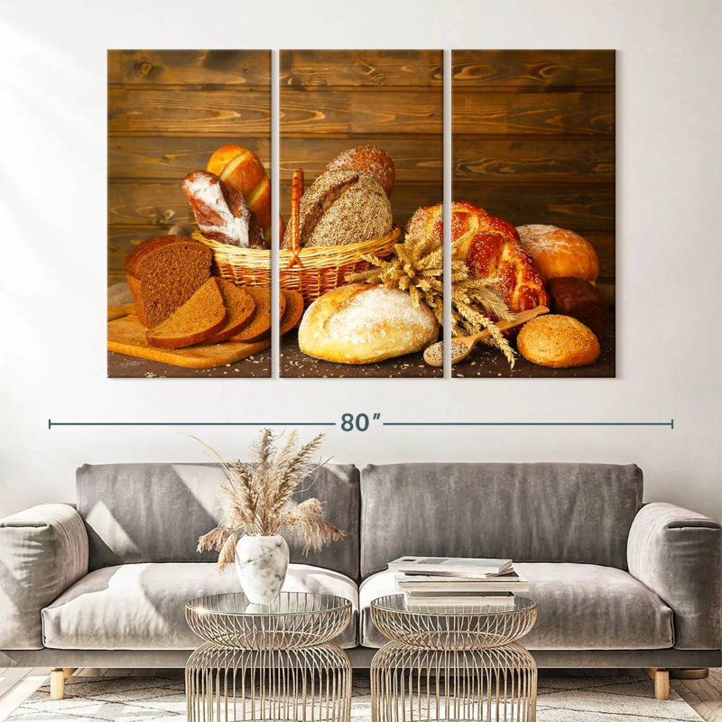 «Bread Assortment», reproduction d'art sur toile, H 42 po x l 65 po x P 1,25 po