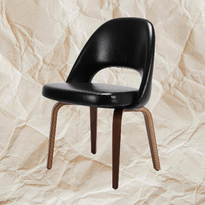 Chaise de salle à manger rembourrée en cuir Fumitoshi