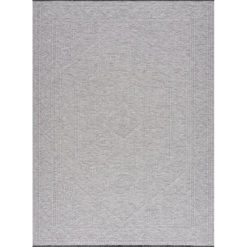 Brenly Moroccan Machine Washable Non Skid Indoor Area Rug - Light Gray, Rectangle 2' x 3'