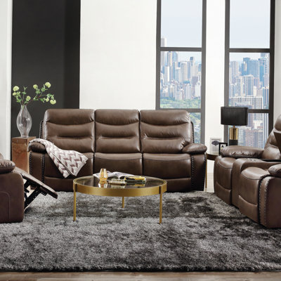 Causeuse inclinable en cuir brun GEL Match