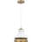 Avec 10 in. 1-Light Champagne Bronze White Luxe Pendant Light