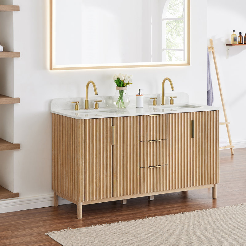 Meuble-lavabo simple 36 po avec miroir Siena, 60", Lavabo double