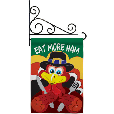 Double Sided 18.5'' H x 13'' W Polyester Thanksgiving Flag Set