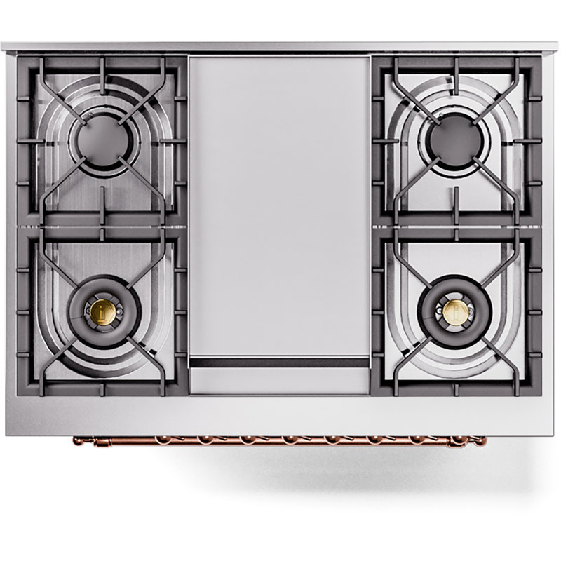 ILVE Nostalgie II 36 Dual Fuel Range, knobs, Emerald Green/Copper, Natural Gas