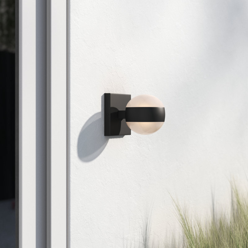 Theophilus Black 5'' H Integrated LED Outdoor Wall Lantern