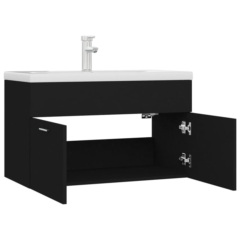 Geiss 800mm Single Bathroom Vanity with Integrated Ceramic Basin, Black