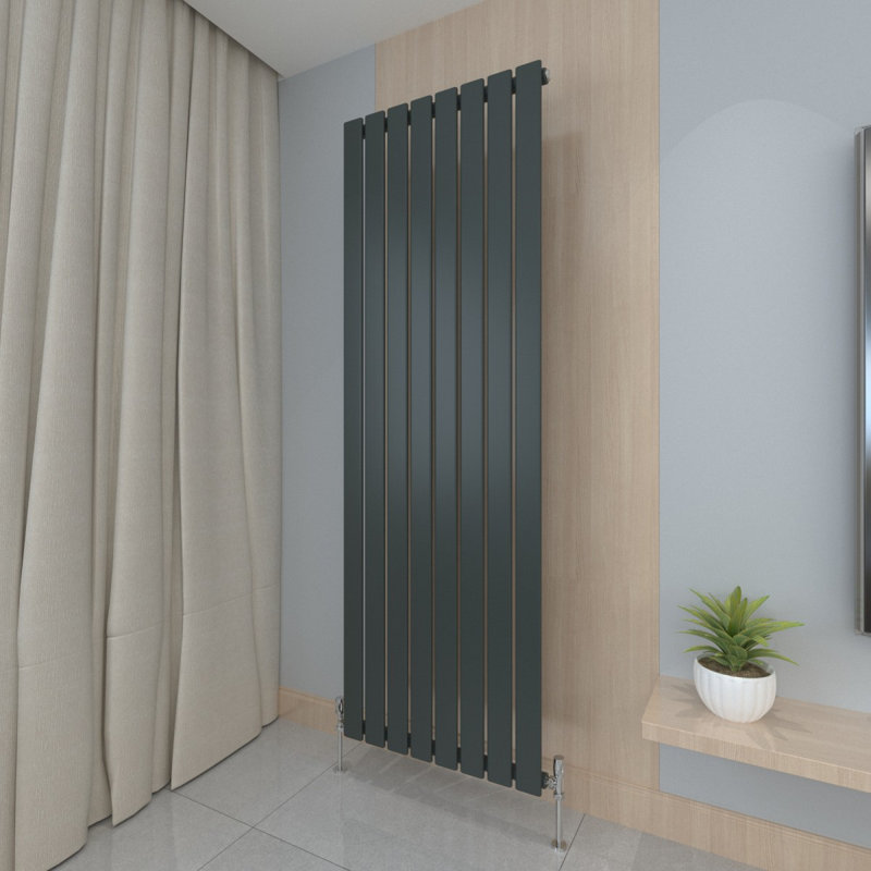 Flat Panel Central Heating Designer Radiator, Anthracite, 180cm H x 54.4cm W x 4.6cm D