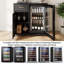 Meuble-bar avec compartiment à vin, petit meuble à spiritueux avec porte-verres et tiroir, noir-1175027078