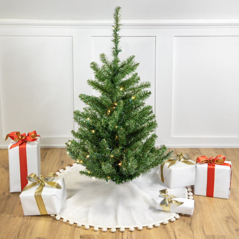 Arbre de Noël artificiel pin 3 pi avec lumières DEL claires